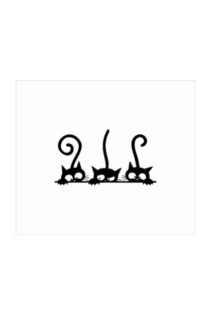 Kedi Sticker Siyah Renk