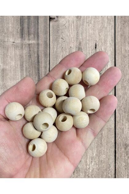Wood Beads, 16mm Raw Wood Board Beads 100 grams