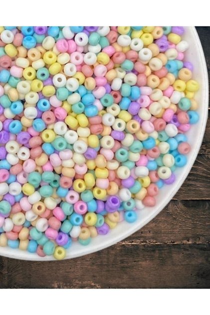 Asmara Matte Pastel Colored Glass Sand Beads - Jewelry Making Beads (25Gr.~ Average 300-350 Pieces)