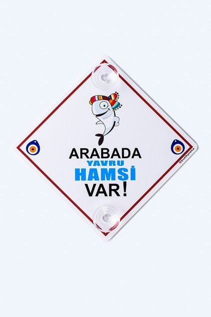 Dikkat Arabada Bebek Var/ PLEKSİ MALZEME GÜNEŞTEN ETKİLENMEZ 3 mm ikaz Levhası 15X15 CM/ Yavru Hamsi