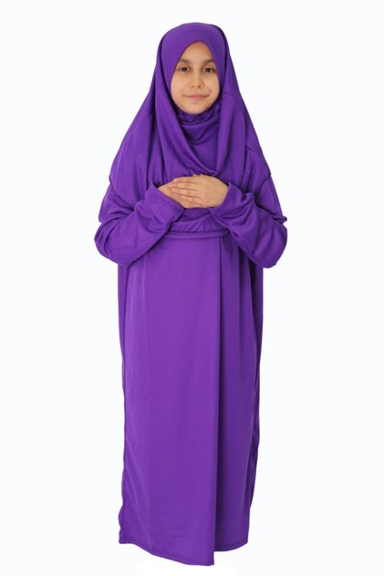 Light Violet Purple Children's Prayer Dress Without Zipper