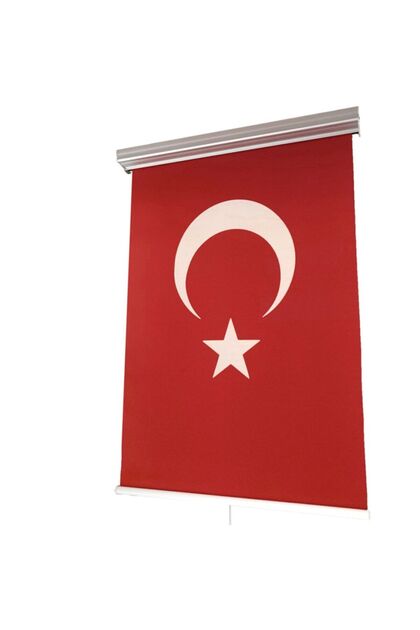 Türk Bayrağı Stor Perde Yaylı Kapalı Kasalı
