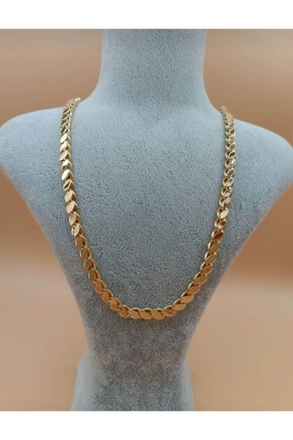ZD JEWELRY 316 L Çelik Pul Arpa halep zincir Kararmaz 65 cm Gold