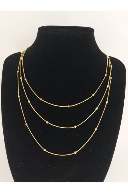 Triple Dorica Chain Stainless Steel Necklace