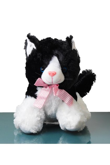 Imported Fabric Real-Looking Cute Sound Glass-Eyed Toy Cat Plush Play & Sleep Companion 30 Cm.