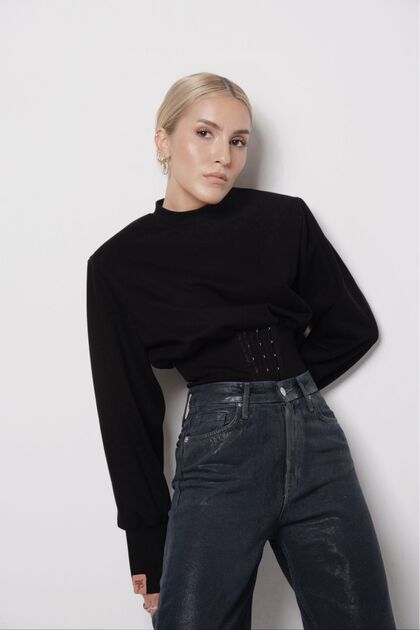 Shama Max Beli Korseli Sweatshirt