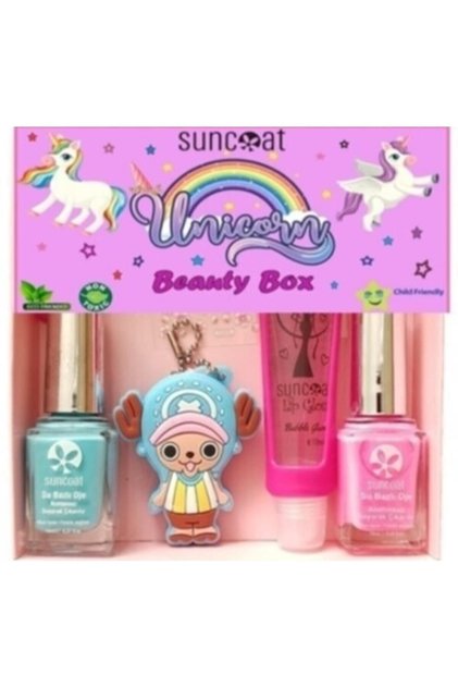 Unicorn Beauty Box - Bubble Gum Aromalı Baby Unicorn - Su Bazlı Çocuk Ojesi Ve Kişisel Bakım Seti