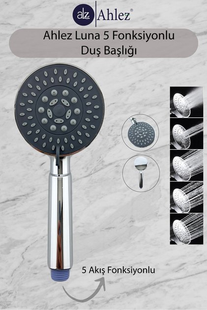 Luna 5 Fonksiyonlu Duş Başlığı Poşet Ambalaj