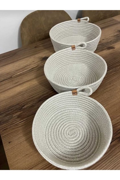 25x10-23x9-20x8 / 3-Piece Set Wicker Basket Set for Bathroom, Kitchen, Room Organizer, Handmade Decorative