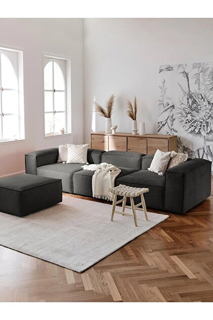 ERİZA Relax Soft 4 Modül Köşe Takımı (YAĞ YEŞİLİ) Keten 68