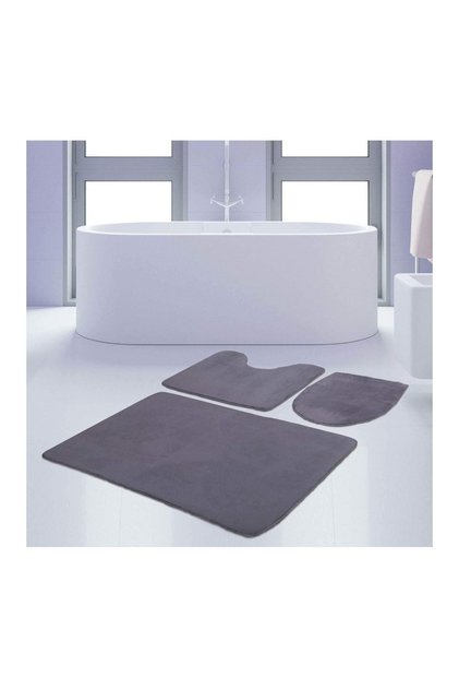 Base Toilet Set Post Bath Mat 3 Pieces
