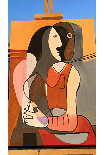 kanvas Pablo Picasso - Donna Seduta (REPRODÜKSİYON - EL YAPIMI