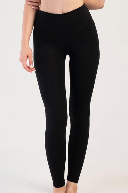 Women's Double Stone Embroidered Shaded Thin Soft Fabric Black Thermal Bottom C1T5N1O504