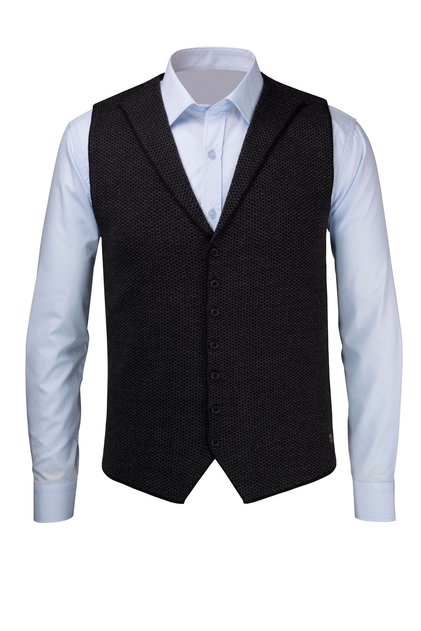 Men's Buttoned Sports / Classic Knitwear Knitted Sleeveless Black Vest - 5001Ls