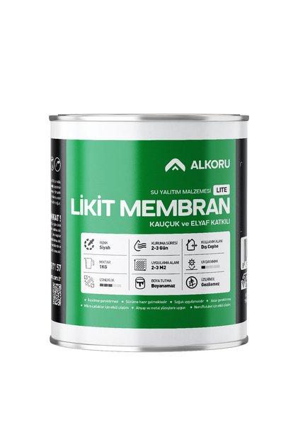1 KG Lite Likit Membran Kauçuk ve Elyaf Katkılı Sıvı Su Yalıtım Malzemesi
