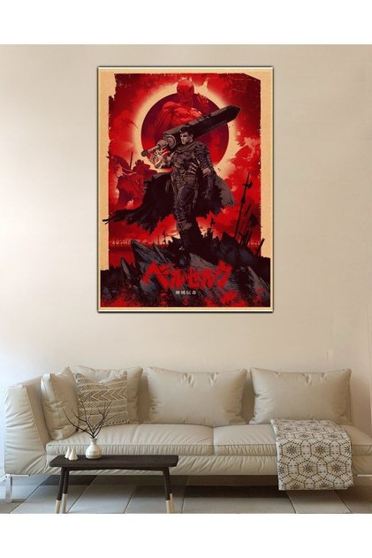 Anime Berserk -Guts red poster Patterned Design Wall Tapestry