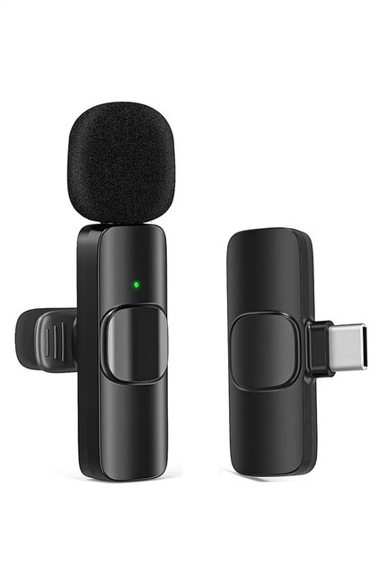 Type-C Girişli Telefon Uyumlu Kablosuz Mikrofon Bluetooth Röportaj - Yayıncı - Yaka Mikrofonu