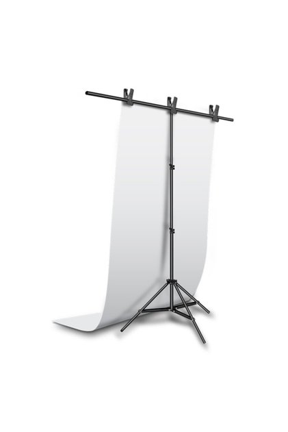 T Stand Ve 150cmx200cm Beyaz Pvc Fon