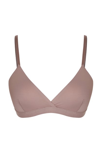 Mink Micro Thread Strapless Underwire Capless Triangle Bralette Knitted Bra Thmss21Su0014