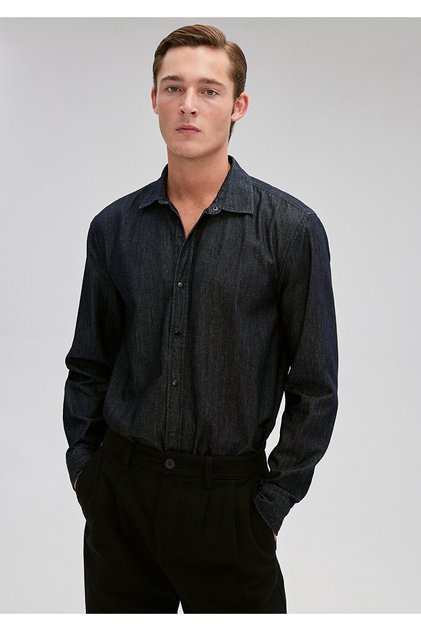 Indigo Shirt Regular Fit / Normal Cut 0211289-18790