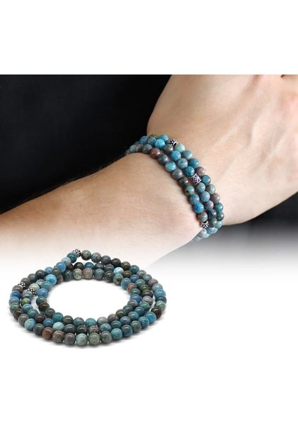 Both Bracelet - Both Necklace - Both Prayer Beads 99 Pieces Apatite Natural Stone Jewelry