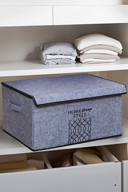 Nisahometeks 2'li Çok Amaçlı Keçe Kapaklı Katlanır Maxi Kutu Giysi