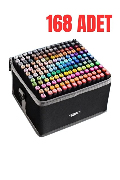 BEYZANA 168 Adet Çift Uçlu Touch Marker Art Tasarım Kalem Seti
