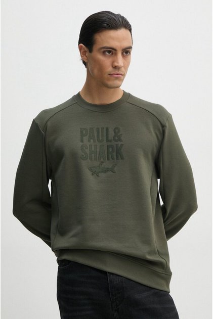 Men's Cotton Long Sleeve Woven Daily Use Khaki Sweatshirt 14311890-036