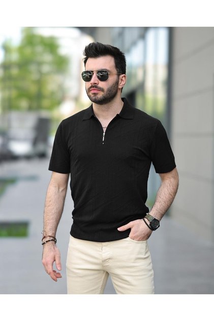 Zippered Knitwear Tshirt