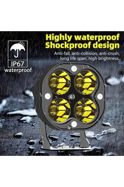 Offroad Sis Lambası 4 Led 20w Cree Sarı Led Motorsiklet Uyumlu ikili set