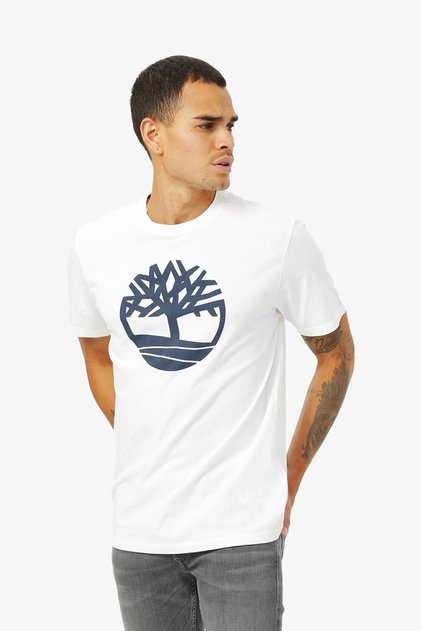 Tree Logo Short Sleeve White Men's T-Shirt Tb0A2C2R1001