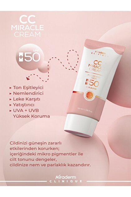 Miraderm MİRADERM MİRACLE CC CREAM 50+ - Fiyatı, Yorumları
