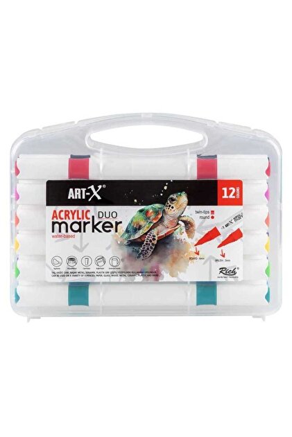 Rich Art-X Akrilik Marker DUO 12 Renk (18057) - Fiyatı, Yorumları