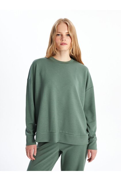 Crew Neck Plain Oversize Women's Sweatshirt (W4)