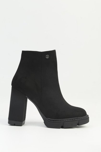 ® | PC-54139Kadın Siyah Süet Platform Topuklu Bot