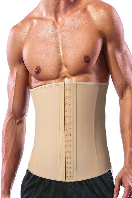 Latex Steel Underwire Belly Shaping Men's Waist Corset Skin