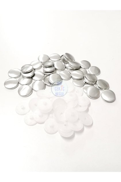 24 Boy Kumaş Kaplama Düğme Basma Için Kapsül - 15mm Düğme Yapımı Kapsülü - 100 Adet