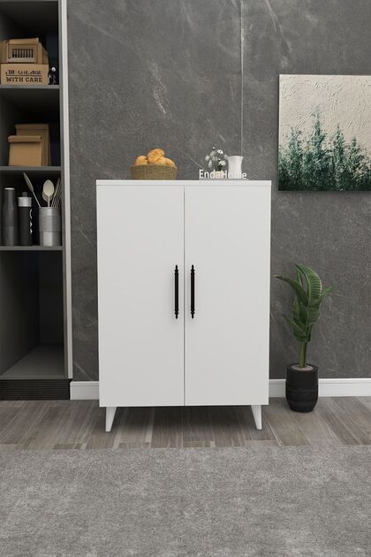 Zuesse Dizayn Meta 6 Raflı 4 Kapaklı Çok Amaçlı XL Dolap Mutfak