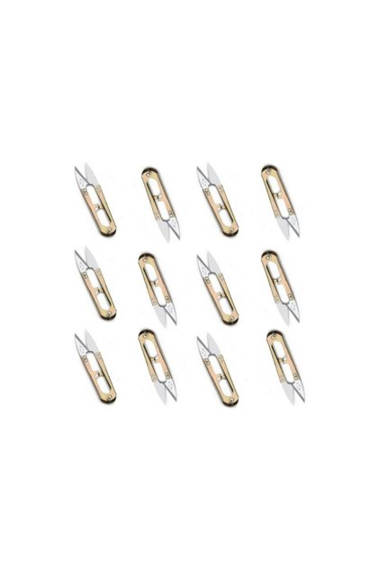 Fdm Tc-805 Metal Spring Thread Cleaning Scissors 4.5 Inch 11.25 cm Nickel Plated Snap Scissors - 12 Pieces