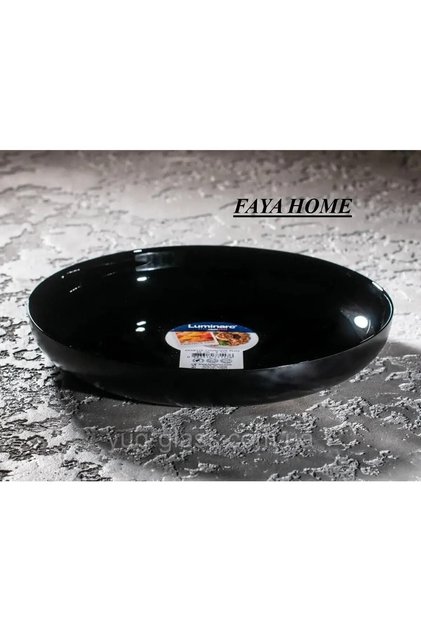 Faya Home Asiette Mezze Siyah Servis Tabağı 25 Cm- 2 Li Asiette 25