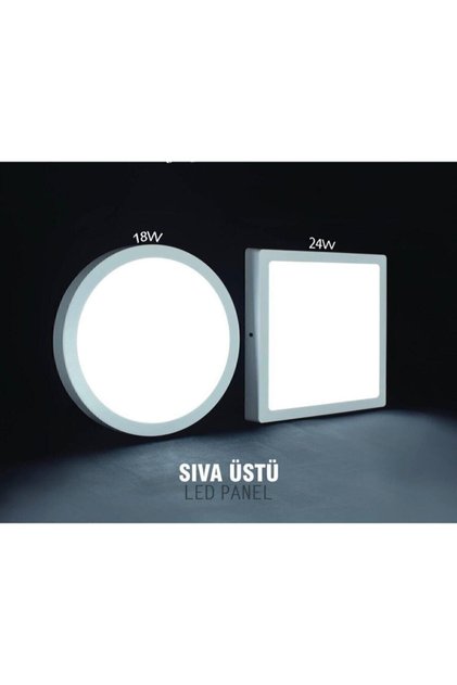18 Watt Sıva Üstü Yuvarlak Led Panel - Beyaz Işık - 18w