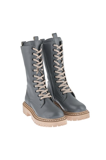 Women's Gray Zippered Boots