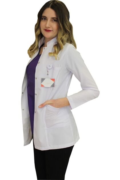 Prevailing Collar Women Doctor Coat Nurse Teacher Lab Pharmacist Lab Coat White Coat