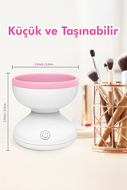 MUJGAN Otomatik Makyaj Fırça Yıkama Makinesi – USB Şarjlı, Pratik