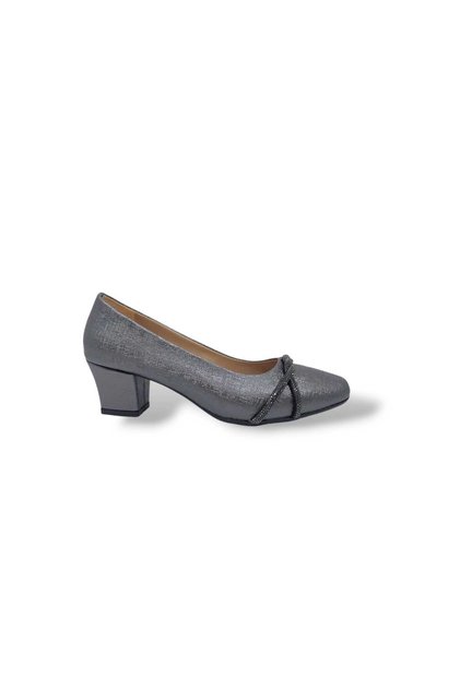 7302 Model Platinum Stone Women's Thick Heel Shoes