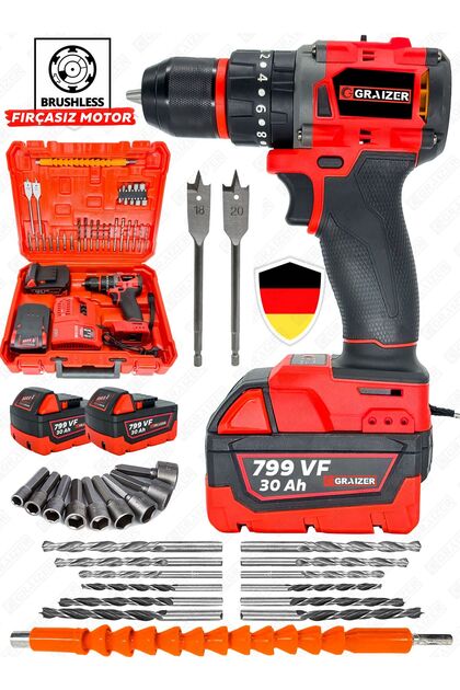 Graizer 799 Vf 30 Ah Darbeli Çelik Mandren Kömürsüz Motor Samsung