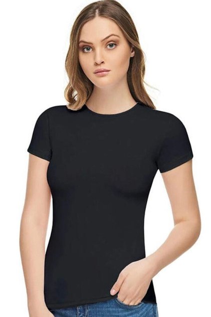 Women's Black Cotton Elastane Bodysuit 3 Pack Elt2202