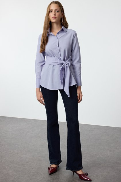 Blue Waist Tie Detailed Regular Regular Fit Shirt Twoaw25Go00071