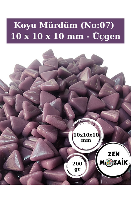 Sanatsal Mozaik Çalışmalarınız için 10x1 x10 mm - Üçgen Cam Mozaik Taşı (200 gr)