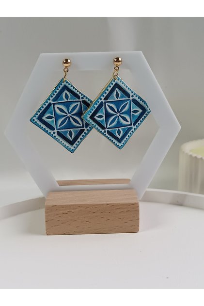 CERAMIC PATTERN POLYMER CLAY EARRING